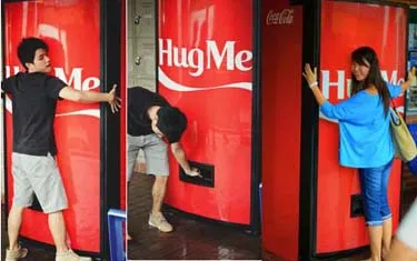 Coca-Cola's 'Open Happiness' activation with 'Hug me' vending machine