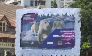 Milestone Brandcom creates melting billboard for 'Frozen Planet'