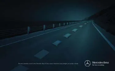 Mercedes print ad says don't go to sleep