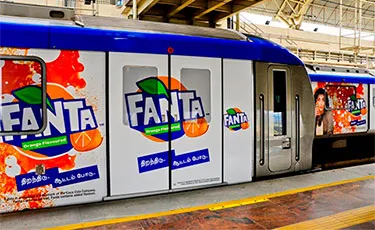 Chennai’s two metro trains look fantastic in Fanta’s orange