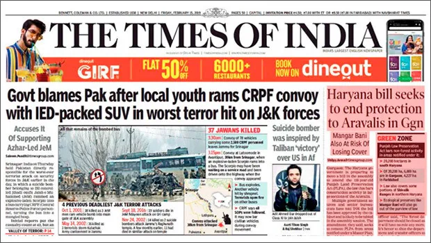 Pulwama headline row: TOI faces wrath of readers both online and offline, gets over 33,000 one star reviews on its app