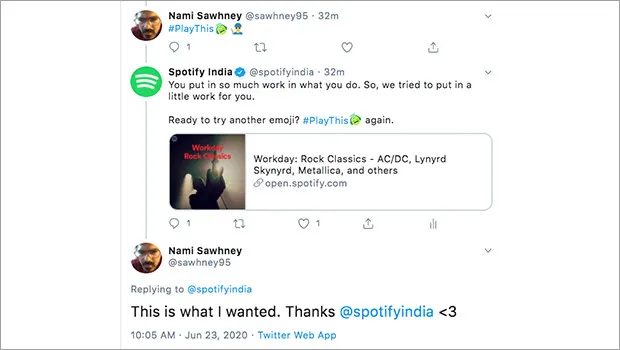 Spotify India’s #PlayThis Twitter campaign trends at #5 worldwide at one point