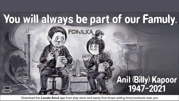 Amul pays tribute to Anil Kapoor of FCB Ulka in its own style 