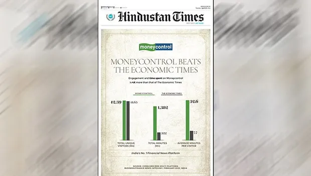 Moneycontrol takes on Economic Times in a print ad
