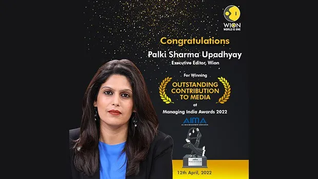 Wion News’ Palki Sharma wins Outstanding Contribution to Media Award at AIMA