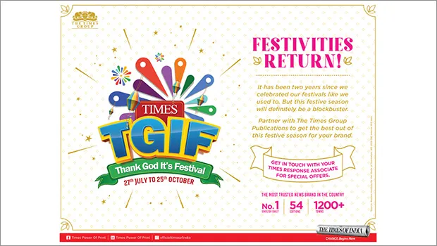 The Times of India to celebrate the upcoming festive season with ‘TGIF’