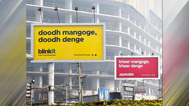 BlinkIt and Zomato’s latest edition of Bollywood inspired outdoor ads takes the internet by storm