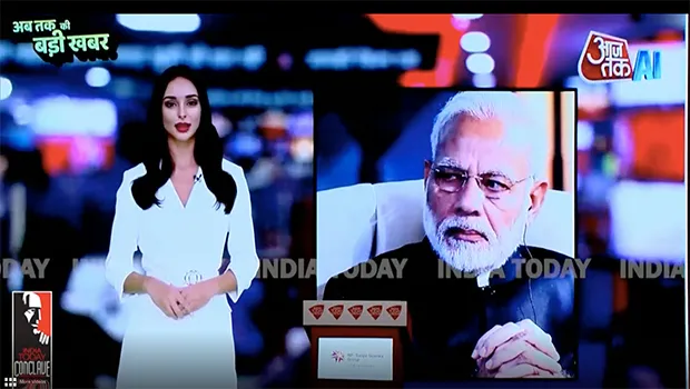 Kalli Purie launches Aaj Tak's first AI anchor Sana at India Today Conclave 2023