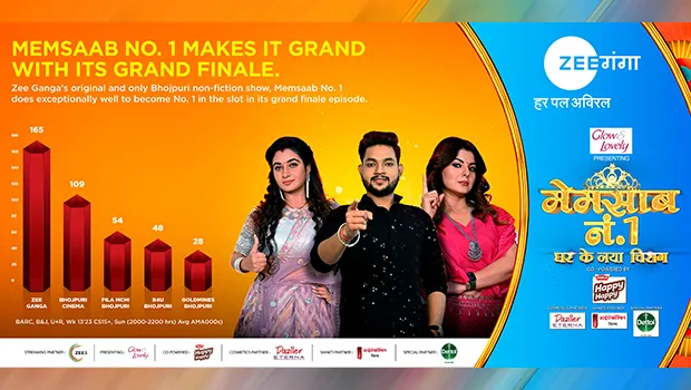 Zee Ganga’s ‘Memsaab No.1’ finale records viewership growth of 71%, claims channel